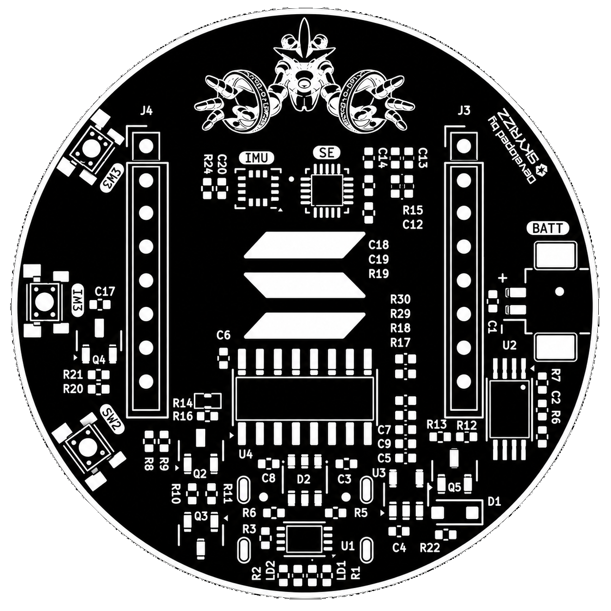 ESPSOL DevKit circular ESP32-S3 board
