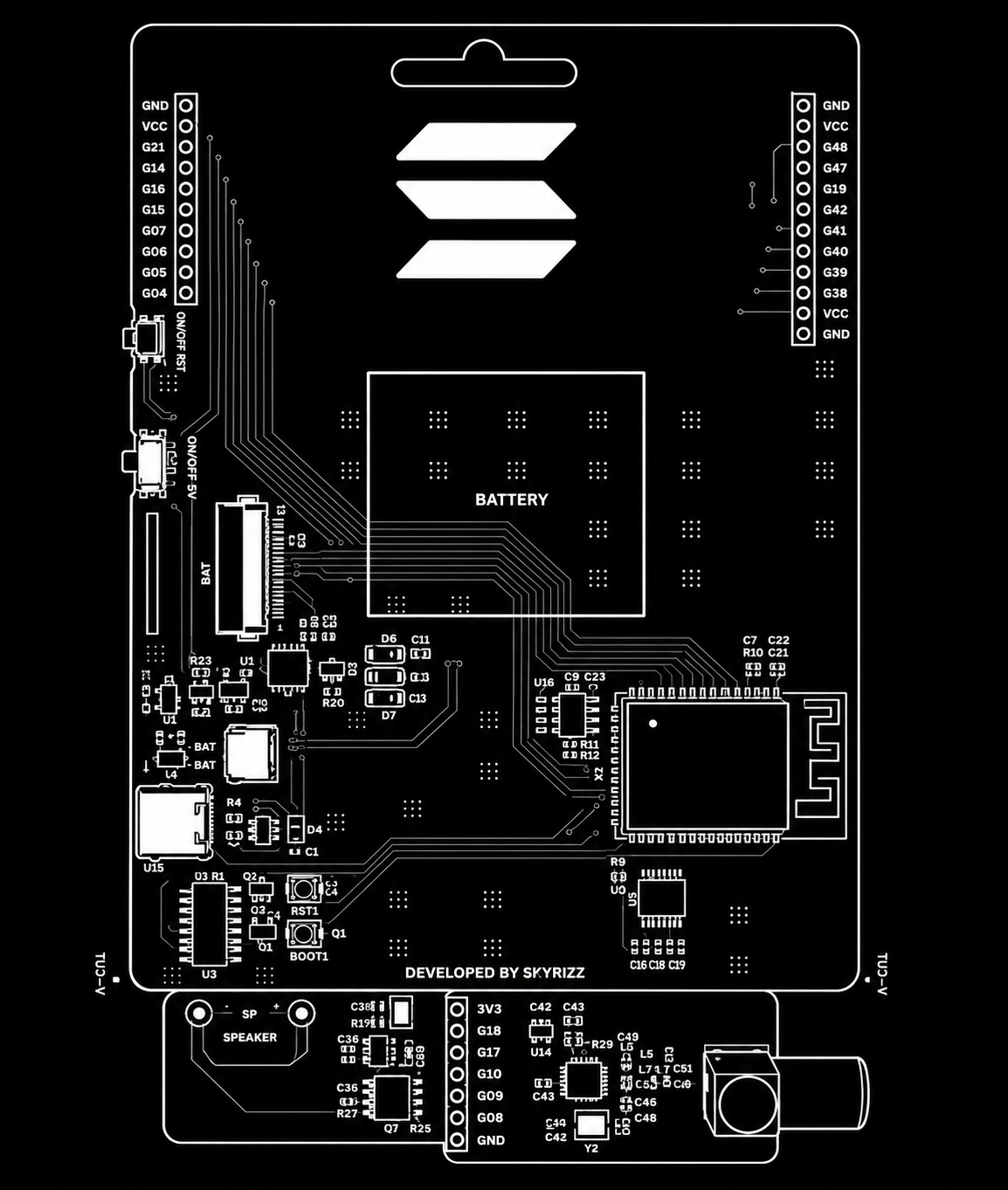 OnionDAO Badge PCB detail