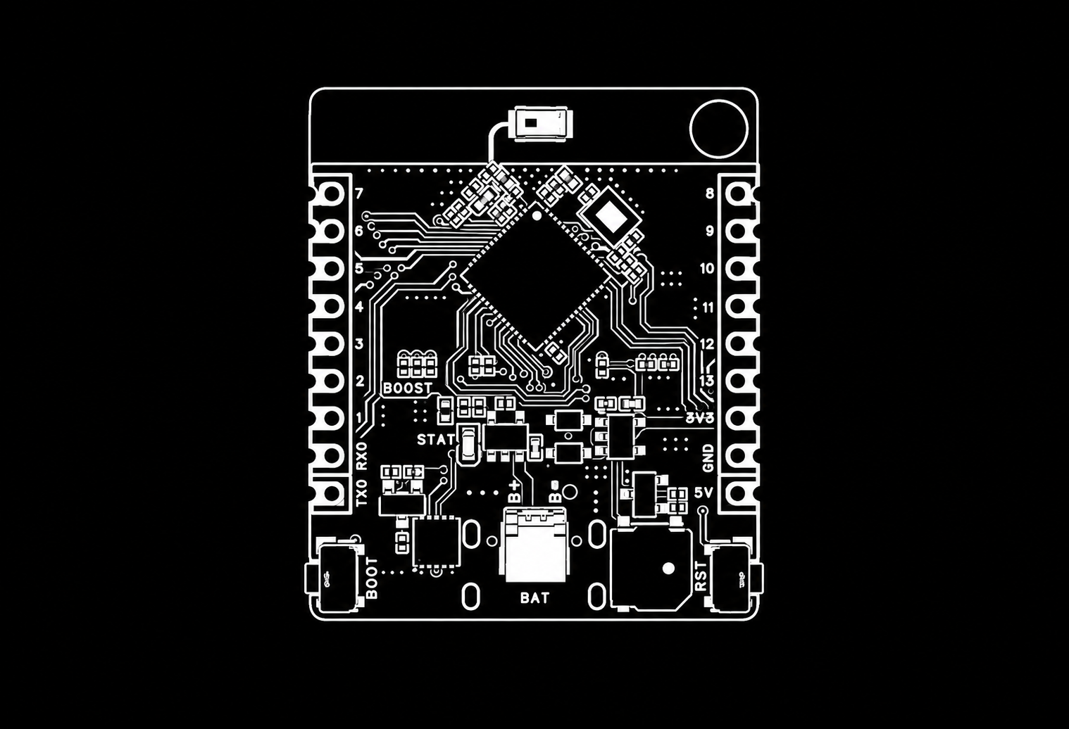 Qeychain PCB detail